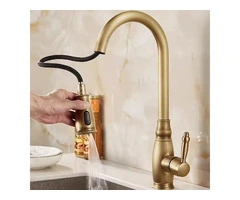 Antique Brass Pull Out Mixer Water Controlled Kitchen Sink Tap T0230A
