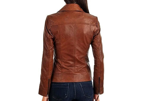 Jorde Calf Women's Vintage Lambskin Biker Jacket