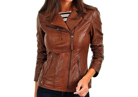 Jorde Calf Women's Vintage Lambskin Biker Jacket - 2/2