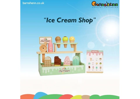 Charming Wooden Ice Cream Shop Toy for Kids - Imaginative Play & Learning
