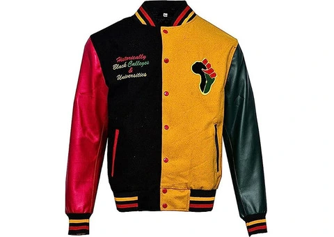 Jorde Calf Men's HBCU High School Varsity Bomber Jacket - 3/3