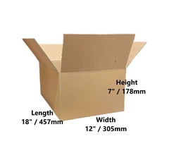 18 x 12 x 7 Single Wall Cardboard Boxes (SW19) – Crystal Mailing