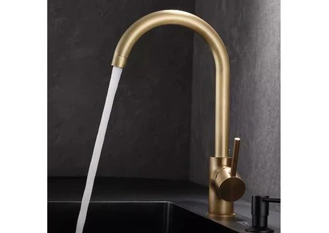 Antique Brass Monobloc Free 360 Degree Swivel High Arc Single Handle Kitchen Sink Tap TA0162 - 2/4