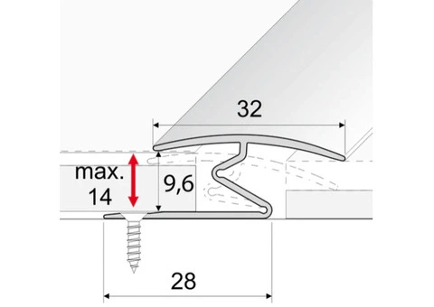 A69 32mm Aluminium Wood Effect Door Threshold Z Strip