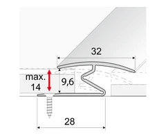 A69 32mm Aluminium Wood Effect Door Threshold Z Strip