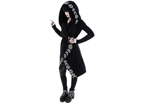 Gothic Hoodies Witchcraft Hooded Cardigans Occult Punk Hoodie Jacket240803