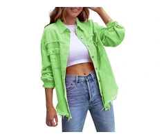 Blouse Long Sleeve Button Up Jean Tops Loose Casual Jacket240803