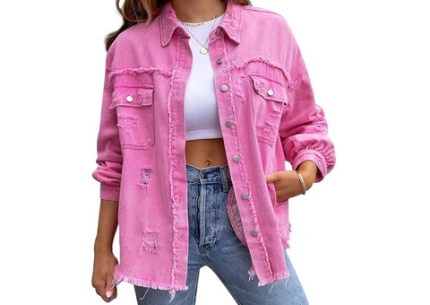 Blouse Long Sleeve Button Up Jean Tops Loose Casual Jacket240803 - 2/2