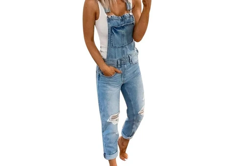 Latzhose, Overall, zerrissen, lange Hose, Jeans, Latzhose,240803