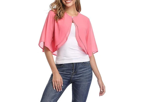 Short Sleeve Open Front Bolero Cardigans0803
