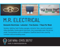 Domestic Electrician - Leicester - Free Quotes - 7 Days per Week