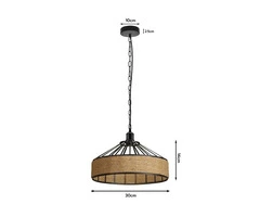 Vintage Metal Chain Hanging Retro Lamp with Hemp Rope Pendant Lights