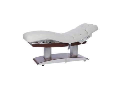 Beauty Bed With 4 Motors In White With Dark Wood Finish | BSE