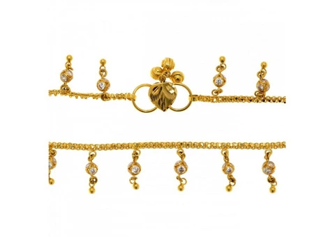 22ct Real Gold Asian/Indian/Pakistani Style Anklet: A Timeless Treasure - 1/3