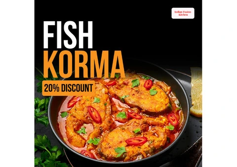 Indian Fusion Kitchen – Save 20% on Fish Korma at the Best Indian Takeaway in Norwood, London