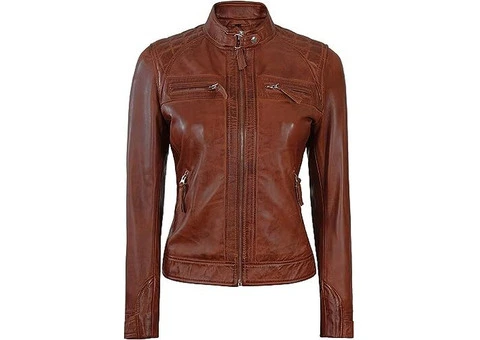 Women’s Quilted Leather Jacket: Effortless Elegance with Modern Edge - 1/3