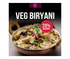 Vedaa – Get 20% OFF Veg Biryani at the Best Indian Takeaway in Stockport