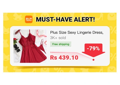 Plus Size Sexy Lingerie Dress, Women's Plus Contrast Lace Deep