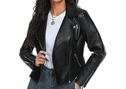 Jorde Calf Women’s Black Asymmetric Lambskin Leather Jacket - 1/3