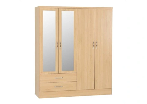 1,2,3,4,5,6,7,8 Door wardrobe with chest of drawer and bedside ready for free shipping - 1/4