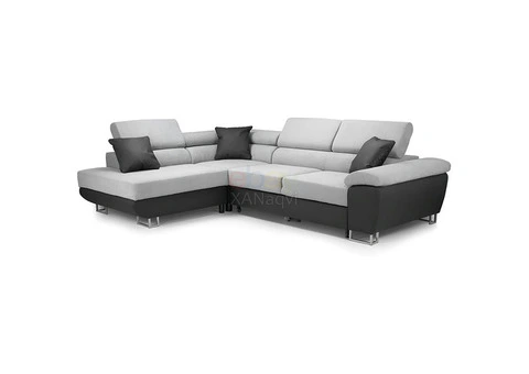 Anton Corner Sofa Bed With Adjustable Headrests & Massive Storage (Grey+Black) - 3/10