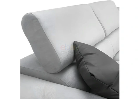 Anton Corner Sofa Bed With Adjustable Headrests & Massive Storage (Grey+Black) - 7/10