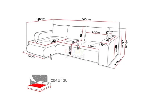 Berlin High Quality Polyester Universal Sofa Bed With Storage (3 Colours) - 10/12