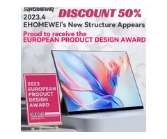 EHOMEWEI Portable Monitor RQ3 Stylus Ver 17 Inches 16：10 2.5K Dual Monitor Laptop Switch Phone Ps5