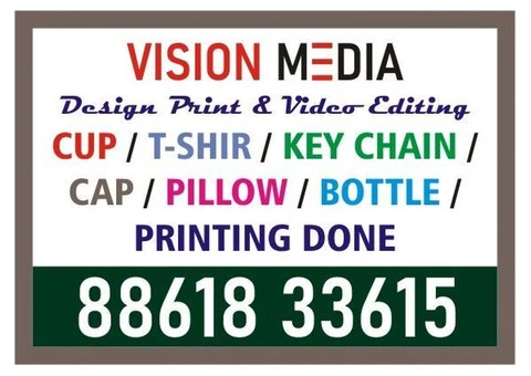Sublimation Printing done at Vision Media | T shirts Key Chain | Bottle | 1874