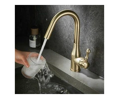 Antique Nickel Brushed Golden Rotatable Single Handle Kitchen Sink Taps T0178N