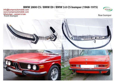 BMW 2800 CS / BMW E9 / BMW 3.0 CS bumper (1968-1975) by stainless steel (BMW 2800 CS Stoßfänger) - 3/4