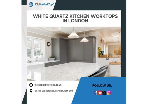 White Quartz Kitchen Worktops in London | Dialaworktop