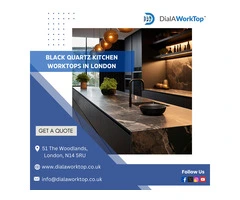 Black Quartz Kitchen Worktops in London