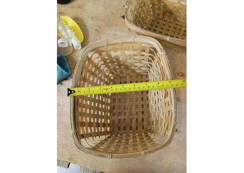 **Pair of Wicker Storage Baskets - 28x23cm** - 3/4