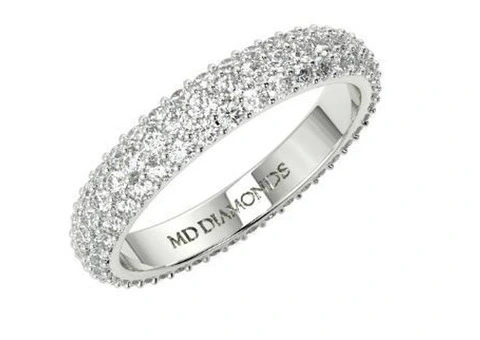 Timeless Elegance: 3MM Round Pave Set Eternity Wedding Band Sale!