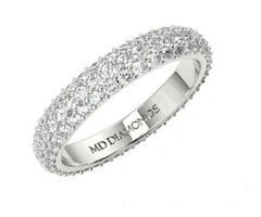 Timeless Elegance: 3MM Round Pave Set Eternity Wedding Band Sale!