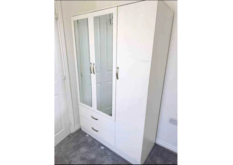 1,2,3,4,5,6,7,8 Door wardrobe with chest of drawer and bedside ready for free shipping - 7/24