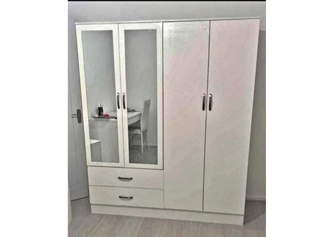 1,2,3,4,5,6,7,8 Door wardrobe with chest of drawer and bedside ready for free shipping - 10/24