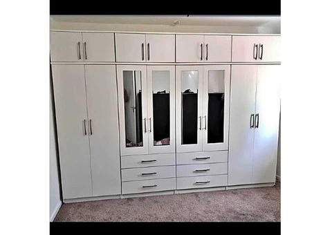 1,2,3,4,5,6,7,8 Door wardrobe with chest of drawer and bedside ready for free shipping - 12/24