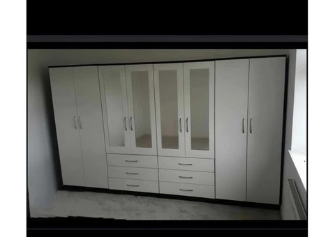 1,2,3,4,5,6,7,8 Door wardrobe with chest of drawer and bedside ready for free shipping - 15/24