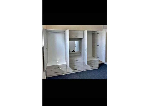 1,2,3,4,5,6,7,8 Door wardrobe with chest of drawer and bedside ready for free shipping - 18/24