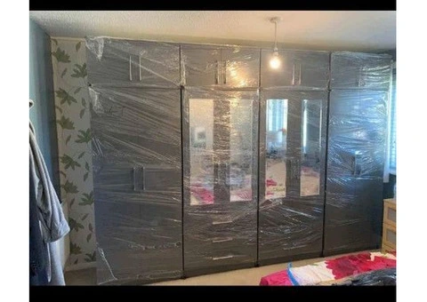 1,2,3,4,5,6,7,8 Door wardrobe with chest of drawer and bedside ready for free shipping - 19/24