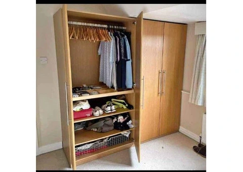 1,2,3,4,5,6,7,8 Door wardrobe with chest of drawer and bedside ready for free shipping - 21/24