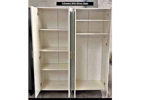 1,2,3,4,5,6,7,8 Door wardrobe with chest of drawer and bedside ready for free shipping - 24/24