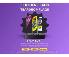 Get High-Quality Feather Flag Printing In Cardiff Cheap Feather Flag Printing UK