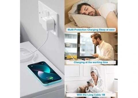 For iPhone 14 13 12 11 Pro XR XS Fast Charging 20W USB-C PD Plug Charger Cable - 5/5