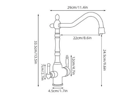 Golden Brass 3-Way Water Filter 360° Rotatable Drinking Kitchen Tap TG0222 - 4/4
