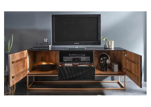 Scorpion Mango Wood TV unit Lowboard Black