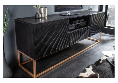 Scorpion Mango Wood TV unit Lowboard Black - 2/2