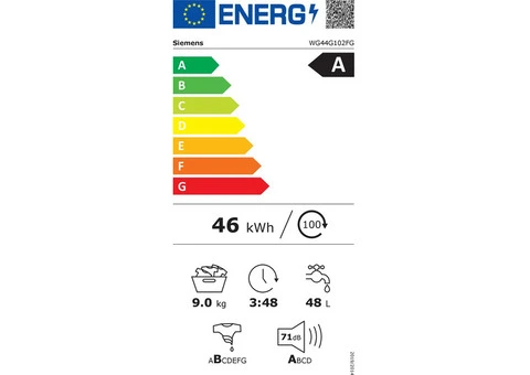 50% OFF - New iSensory Siemens WG44G102FG - iQ500 - 1400 rpm - Energy label A - 3/7